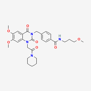 molecular formula C29H36N4O7 B6480638 4-({6,7-dimethoxy-2,4-dioxo-1-[2-oxo-2-(piperidin-1-yl)ethyl]-1,2,3,4-tetrahydroquinazolin-3-yl}methyl)-N-(3-methoxypropyl)benzamide CAS No. 1223790-96-2