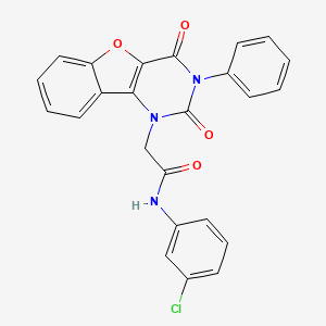 N-(3-chlorophenyl)-2-{4,6-dioxo-5-phenyl-8-oxa-3,5-diazatricyclo[7.4.0.0^{2,7}]trideca-1(9),2(7),10,12-tetraen-3-yl}acetamide