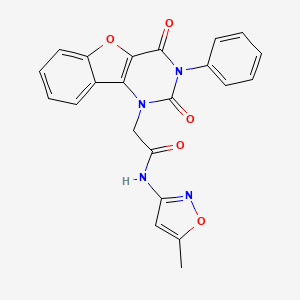 2-{4,6-dioxo-5-phenyl-8-oxa-3,5-diazatricyclo[7.4.0.0^{2,7}]trideca-1(9),2(7),10,12-tetraen-3-yl}-N-(5-methyl-1,2-oxazol-3-yl)acetamide