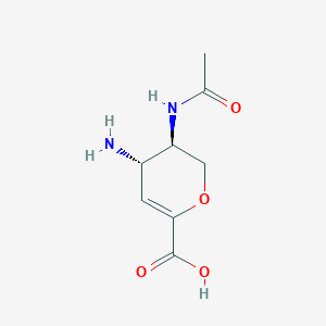 B064807 L-threo-Hex-2-enonic acid, 5-(acetylamino)-4-amino-2,6-anhydro-3,4,5-trideoxy-(9CI) CAS No. 166830-64-4