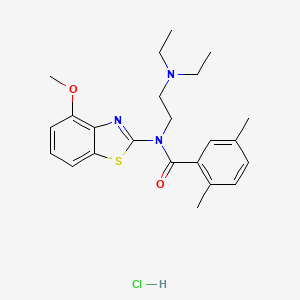 molecular formula C23H30ClN3O2S B6480741 N-[2-(diethylamino)ethyl]-N-(4-methoxy-1,3-benzothiazol-2-yl)-2,5-dimethylbenzamide hydrochloride CAS No. 1219143-68-6