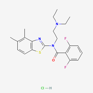 molecular formula C22H26ClF2N3OS B6480759 N-[2-(diethylamino)ethyl]-N-(4,5-dimethyl-1,3-benzothiazol-2-yl)-2,6-difluorobenzamide hydrochloride CAS No. 1217095-26-5