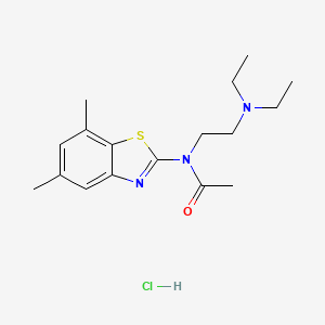 molecular formula C17H26ClN3OS B6480767 N-[2-(diethylamino)ethyl]-N-(5,7-dimethyl-1,3-benzothiazol-2-yl)acetamide hydrochloride CAS No. 1217016-09-5