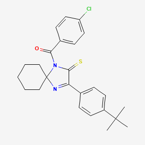 molecular formula C25H27ClN2OS B6480787 3-(4-tert-butylphenyl)-1-(4-chlorobenzoyl)-1,4-diazaspiro[4.5]dec-3-ene-2-thione CAS No. 1223817-56-8