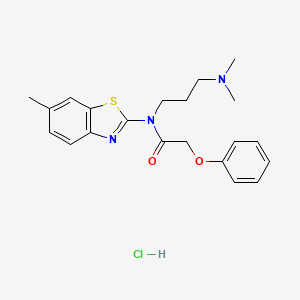 molecular formula C21H26ClN3O2S B6480790 N-[3-(dimethylamino)propyl]-N-(6-methyl-1,3-benzothiazol-2-yl)-2-phenoxyacetamide hydrochloride CAS No. 1215844-71-5