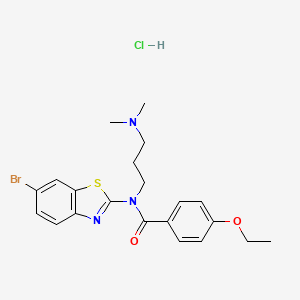 molecular formula C21H25BrClN3O2S B6480851 N-(6-bromo-1,3-benzothiazol-2-yl)-N-[3-(dimethylamino)propyl]-4-ethoxybenzamide hydrochloride CAS No. 1216410-29-5