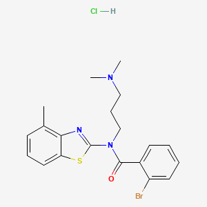 molecular formula C20H23BrClN3OS B6480870 2-bromo-N-[3-(dimethylamino)propyl]-N-(4-methyl-1,3-benzothiazol-2-yl)benzamide hydrochloride CAS No. 1216876-39-9