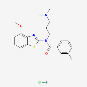 molecular formula C21H26ClN3O2S B6480902 N-[3-(dimethylamino)propyl]-N-(4-methoxy-1,3-benzothiazol-2-yl)-3-methylbenzamide hydrochloride CAS No. 1216579-83-7