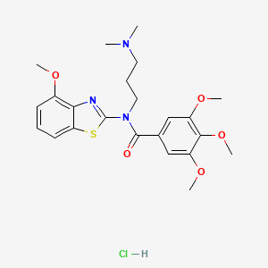 molecular formula C23H30ClN3O5S B6480921 N-[3-(dimethylamino)propyl]-3,4,5-trimethoxy-N-(4-methoxy-1,3-benzothiazol-2-yl)benzamide hydrochloride CAS No. 1215328-41-8