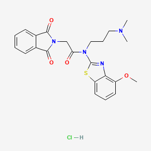 molecular formula C23H25ClN4O4S B6480928 N-[3-(dimethylamino)propyl]-2-(1,3-dioxo-2,3-dihydro-1H-isoindol-2-yl)-N-(4-methoxy-1,3-benzothiazol-2-yl)acetamide hydrochloride CAS No. 1216692-46-4
