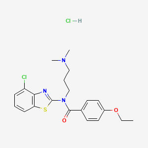 molecular formula C21H25Cl2N3O2S B6480944 N-(4-chloro-1,3-benzothiazol-2-yl)-N-[3-(dimethylamino)propyl]-4-ethoxybenzamide hydrochloride CAS No. 1215540-13-8