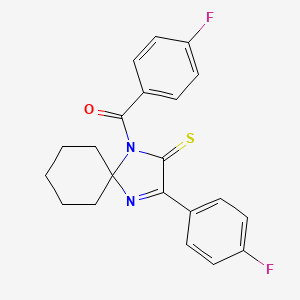 molecular formula C21H18F2N2OS B6480951 1-(4-fluorobenzoyl)-3-(4-fluorophenyl)-1,4-diazaspiro[4.5]dec-3-ene-2-thione CAS No. 1223795-71-8