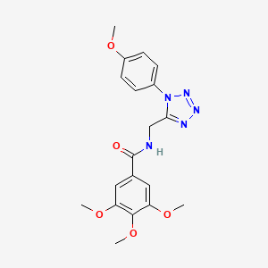 molecular formula C19H21N5O5 B6480985 3,4,5-trimethoxy-N-{[1-(4-methoxyphenyl)-1H-1,2,3,4-tetrazol-5-yl]methyl}benzamide CAS No. 897614-61-8