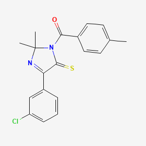 molecular formula C19H17ClN2OS B6480997 4-(3-chlorophenyl)-2,2-dimethyl-1-(4-methylbenzoyl)-2,5-dihydro-1H-imidazole-5-thione CAS No. 1223808-28-3