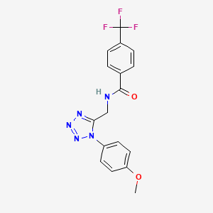 molecular formula C17H14F3N5O2 B6480998 N-{[1-(4-methoxyphenyl)-1H-1,2,3,4-tetrazol-5-yl]methyl}-4-(trifluoromethyl)benzamide CAS No. 897614-78-7