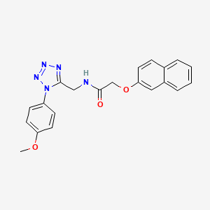 molecular formula C21H19N5O3 B6480999 N-{[1-(4-methoxyphenyl)-1H-1,2,3,4-tetrazol-5-yl]methyl}-2-(naphthalen-2-yloxy)acetamide CAS No. 897614-82-3