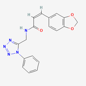 molecular formula C18H15N5O3 B6481004 (2Z)-3-(2H-1,3-benzodioxol-5-yl)-N-[(1-phenyl-1H-1,2,3,4-tetrazol-5-yl)methyl]prop-2-enamide CAS No. 897615-09-7
