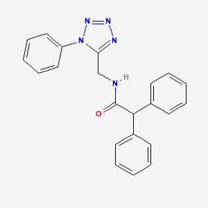 2,2-diphenyl-N-[(1-phenyl-1H-1,2,3,4-tetrazol-5-yl)methyl]acetamide