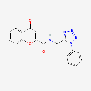molecular formula C18H13N5O3 B6481012 4-oxo-N-[(1-phenyl-1H-1,2,3,4-tetrazol-5-yl)methyl]-4H-chromene-2-carboxamide CAS No. 897615-15-5