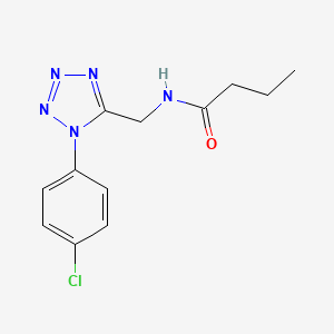 molecular formula C12H14ClN5O B6481018 N-{[1-(4-chlorophenyl)-1H-1,2,3,4-tetrazol-5-yl]methyl}butanamide CAS No. 897615-16-6