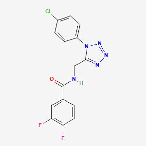 molecular formula C15H10ClF2N5O B6481027 N-{[1-(4-chlorophenyl)-1H-1,2,3,4-tetrazol-5-yl]methyl}-3,4-difluorobenzamide CAS No. 897615-32-6