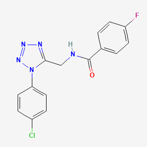 molecular formula C15H11ClFN5O B6481031 N-{[1-(4-chlorophenyl)-1H-1,2,3,4-tetrazol-5-yl]methyl}-4-fluorobenzamide CAS No. 897615-31-5