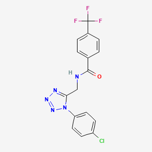 molecular formula C16H11ClF3N5O B6481038 N-{[1-(4-chlorophenyl)-1H-1,2,3,4-tetrazol-5-yl]methyl}-4-(trifluoromethyl)benzamide CAS No. 897615-34-8