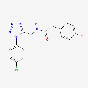 molecular formula C16H13ClFN5O B6481059 N-{[1-(4-chlorophenyl)-1H-1,2,3,4-tetrazol-5-yl]methyl}-2-(4-fluorophenyl)acetamide CAS No. 897615-43-9