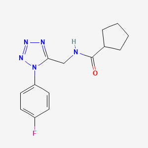 molecular formula C14H16FN5O B6481080 N-{[1-(4-fluorophenyl)-1H-1,2,3,4-tetrazol-5-yl]methyl}cyclopentanecarboxamide CAS No. 897623-37-9