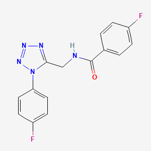 molecular formula C15H11F2N5O B6481085 4-fluoro-N-{[1-(4-fluorophenyl)-1H-1,2,3,4-tetrazol-5-yl]methyl}benzamide CAS No. 897623-45-9