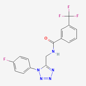 molecular formula C16H11F4N5O B6481091 N-{[1-(4-fluorophenyl)-1H-1,2,3,4-tetrazol-5-yl]methyl}-3-(trifluoromethyl)benzamide CAS No. 897623-51-7