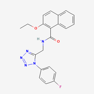 molecular formula C21H18FN5O2 B6481096 2-ethoxy-N-{[1-(4-fluorophenyl)-1H-1,2,3,4-tetrazol-5-yl]methyl}naphthalene-1-carboxamide CAS No. 897623-55-1