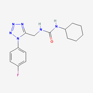 molecular formula C15H19FN6O B6481164 1-cyclohexyl-3-{[1-(4-fluorophenyl)-1H-1,2,3,4-tetrazol-5-yl]methyl}urea CAS No. 897623-92-6