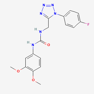 molecular formula C17H17FN6O3 B6481175 1-(3,4-dimethoxyphenyl)-3-{[1-(4-fluorophenyl)-1H-1,2,3,4-tetrazol-5-yl]methyl}urea CAS No. 897624-01-0
