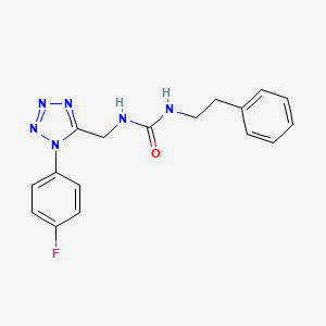 molecular formula C17H17FN6O B6481195 3-{[1-(4-fluorophenyl)-1H-1,2,3,4-tetrazol-5-yl]methyl}-1-(2-phenylethyl)urea CAS No. 897624-08-7