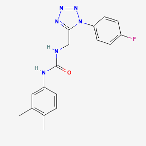 molecular formula C17H17FN6O B6481199 1-(3,4-dimethylphenyl)-3-{[1-(4-fluorophenyl)-1H-1,2,3,4-tetrazol-5-yl]methyl}urea CAS No. 897624-13-4