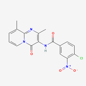 molecular formula C17H13ClN4O4 B6481243 4-chloro-N-{2,9-dimethyl-4-oxo-4H-pyrido[1,2-a]pyrimidin-3-yl}-3-nitrobenzamide CAS No. 897617-39-9