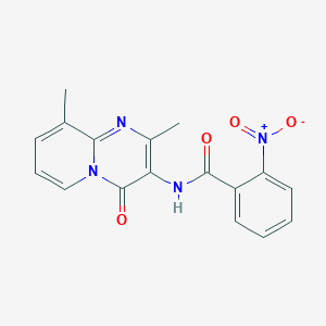 molecular formula C17H14N4O4 B6481245 N-{2,9-dimethyl-4-oxo-4H-pyrido[1,2-a]pyrimidin-3-yl}-2-nitrobenzamide CAS No. 897617-38-8