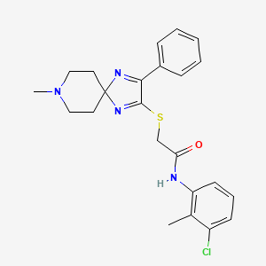 N-(3-chloro-2-methylphenyl)-2-({8-methyl-3-phenyl-1,4,8-triazaspiro[4.5]deca-1,3-dien-2-yl}sulfanyl)acetamide