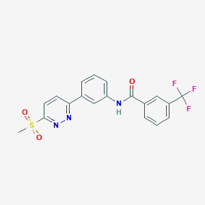 molecular formula C19H14F3N3O3S B6481258 N-[3-(6-methanesulfonylpyridazin-3-yl)phenyl]-3-(trifluoromethyl)benzamide CAS No. 897614-18-5