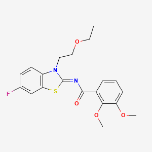 molecular formula C20H21FN2O4S B6481288 N-[(2E)-3-(2-ethoxyethyl)-6-fluoro-2,3-dihydro-1,3-benzothiazol-2-ylidene]-2,3-dimethoxybenzamide CAS No. 895444-15-2