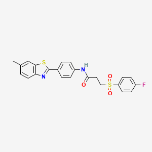 molecular formula C23H19FN2O3S2 B6481301 3-(4-fluorobenzenesulfonyl)-N-[4-(6-methyl-1,3-benzothiazol-2-yl)phenyl]propanamide CAS No. 895470-62-9