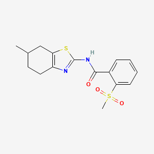molecular formula C16H18N2O3S2 B6481336 2-methanesulfonyl-N-(6-methyl-4,5,6,7-tetrahydro-1,3-benzothiazol-2-yl)benzamide CAS No. 896361-08-3