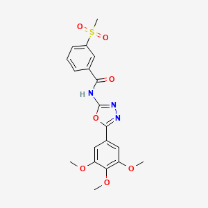 molecular formula C19H19N3O7S B6481350 3-methanesulfonyl-N-[5-(3,4,5-trimethoxyphenyl)-1,3,4-oxadiazol-2-yl]benzamide CAS No. 896286-29-6