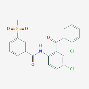 molecular formula C21H15Cl2NO4S B6481354 N-[4-chloro-2-(2-chlorobenzoyl)phenyl]-3-methanesulfonylbenzamide CAS No. 896288-07-6