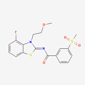 N-[(2E)-4-fluoro-3-(2-methoxyethyl)-2,3-dihydro-1,3-benzothiazol-2-ylidene]-3-methanesulfonylbenzamide