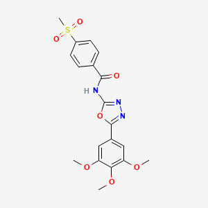 molecular formula C19H19N3O7S B6481374 4-methanesulfonyl-N-[5-(3,4,5-trimethoxyphenyl)-1,3,4-oxadiazol-2-yl]benzamide CAS No. 896339-83-6