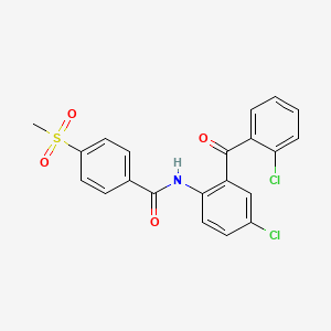 molecular formula C21H15Cl2NO4S B6481378 N-[4-chloro-2-(2-chlorobenzoyl)phenyl]-4-methanesulfonylbenzamide CAS No. 674802-96-1