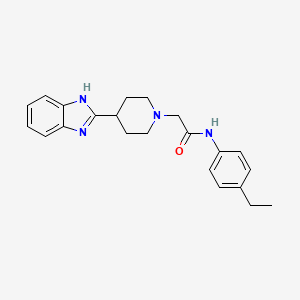 molecular formula C22H26N4O B6481407 2-[4-(1H-1,3-benzodiazol-2-yl)piperidin-1-yl]-N-(4-ethylphenyl)acetamide CAS No. 887214-61-1