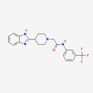 molecular formula C21H21F3N4O B6481419 2-[4-(1H-1,3-benzodiazol-2-yl)piperidin-1-yl]-N-[3-(trifluoromethyl)phenyl]acetamide CAS No. 887216-60-6